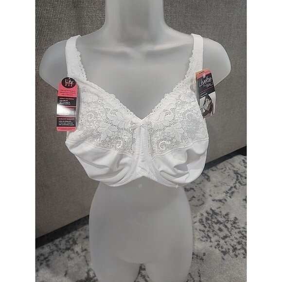 Bali Other - NEW Lilyette by Bali 42DD Full Coverage Minimizer Underwire Lace Bra WHITE